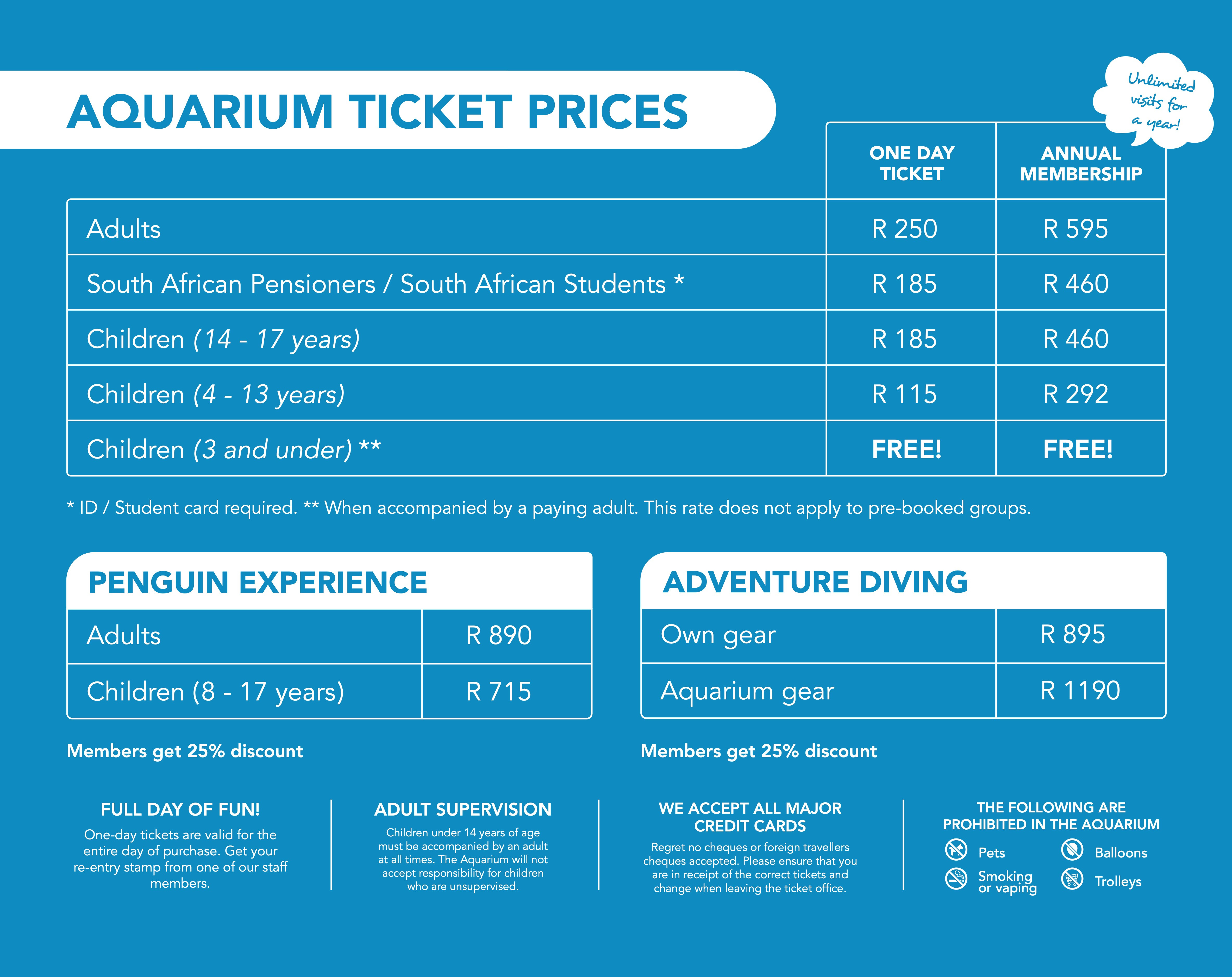 Two Oceans Aquarium 2024 pricing